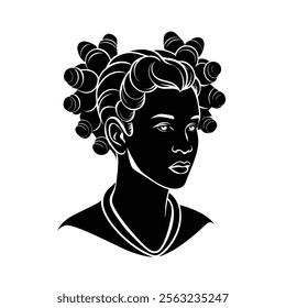 Hair Style Silhouette Vector Design