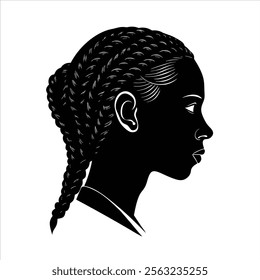 Hair Style Silhouette Vector Design