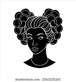 Hair Style Silhouette Vector Design