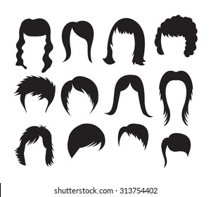 Hair style vector set illustration