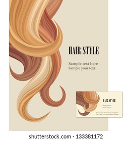 Hair Style. Vector Set Poster And Visit Card.