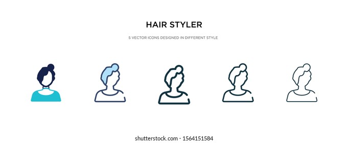 hair styler icon in different style vector illustration. two colored and black hair styler vector icons designed in filled, outline, line and stroke style can be used for web, mobile, ui