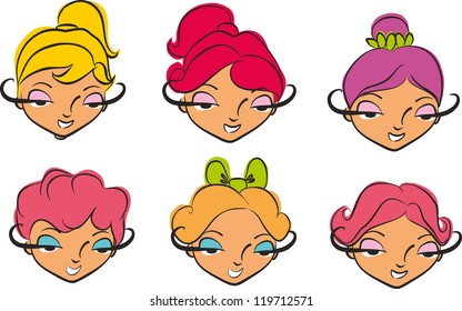 hair styles ,cartoon face