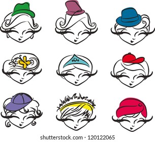 hair styles ,cartoon face