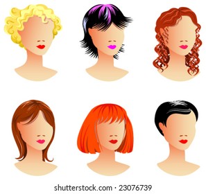Hair styles. Vector illustration