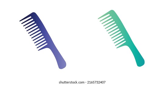 Hair styling comb vector icon in modern flat design isolated on white background in two different styles. vector illustration eps10.
