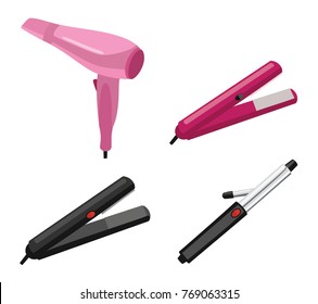 Hair Styling Tools. Vector Illustrations.