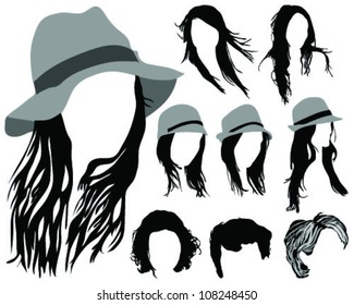 Hair styling for women 2-vector