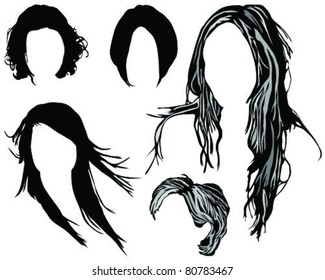 Hair styling for women-vector