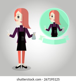 hair stylist Mascot cartoon great for any use. Vector EPS10.