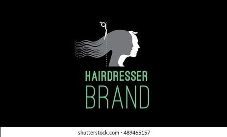 Hair stylist vector logo template