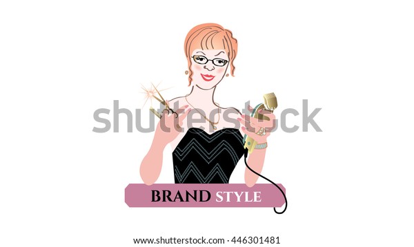 Hair Stylist Vector Logo Template Hairdresser Stock Vector