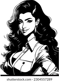The hair is stylized with a sense of movement and exaggerated volume, reflecting the bold and dynamic nature of 90s comic art.