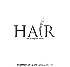 Hair Text Logo For Hair Salon, Hair Style  Cut, Hair Dresser And Business Logo.