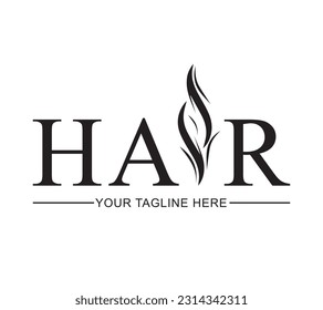 Hair text logo for hair salon,new hair cut design.