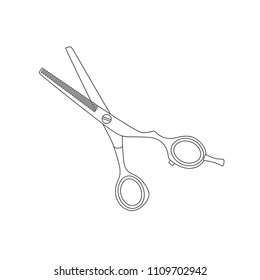 Hair thinning scissors icon, vector illustration design. Barbershop objects collection.