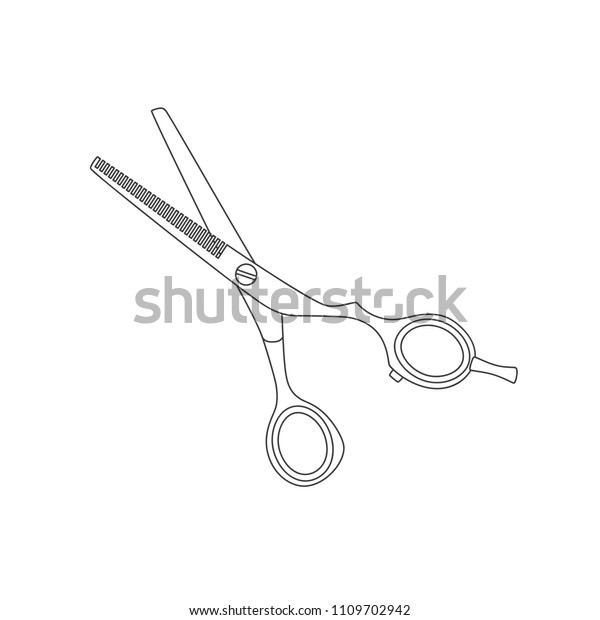 Hair Thinning Scissors Icon Vector Illustration Stock Vector