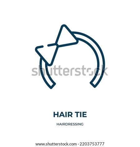 Hair tie icon. Linear vector illustration from hairdressing collection. Outline hair tie icon vector. Thin line symbol for use on web and mobile apps, logo, print media.
