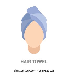 Hair Towel Flat Icon On White Transparent Background. You Can Be Used Hair Towel Icon For Several Purposes.