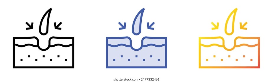 hair transplant icon. Linear, Blue Fill and Gradient Style Design Isolated On White Background