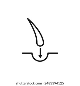 hair transplant icon logo sign vector outline