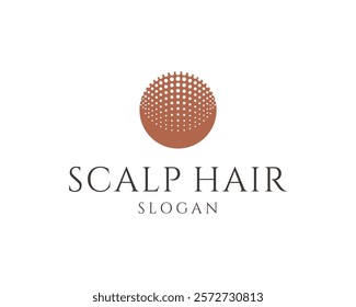 Hair Transplant Scalp Skin Dermatology Trichology Circle Round Vector Logo Design Illustration
