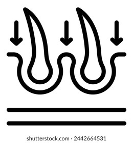 Hair transplant surgery icon outline vector. Follicle therapy regeneration. Haircare and scalp health