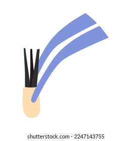 Hair transplant treatment forceps symbol. Surgical tweezers pulling out hair follicle. Alopecia medical procedure equipment tool. Hair loss diagnosis and transplantation concept. Vector illustration.