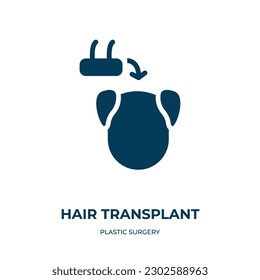 hair transplant vector icon. hair transplant, hair, scalp filled icons from flat plastic surgery concept. Isolated black glyph icon, vector illustration symbol element for web design and mobile apps
