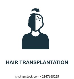 Hair Transplantation flat icon. Colored element sign from transplantation collection. Flat Hair Transplantation icon sign for web design, infographics and more.