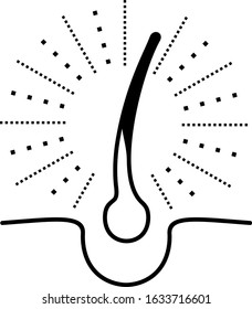 hair transplantation line art icon 