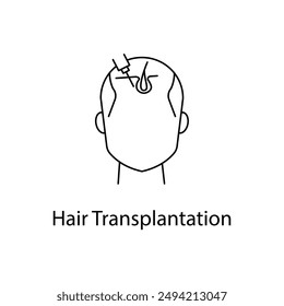  Hair Transplantation, Hair Restoration, Hair Surgery, Cosmetic Surgery, Transplant Icon, Transplant Vector, with editable stroke.