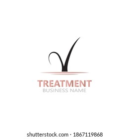 Hair treatment care dermatology logo icon illustration template design