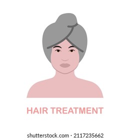Hair Treatment flat icon. Colored element sign from beauty salon collection. Flat Hair Treatment icon sign for web design, infographics and more.