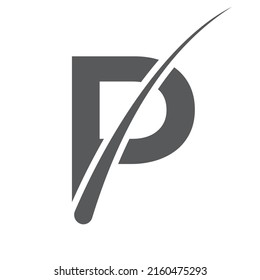 Hair treatment logo on P Letter vector template. Dermatology logo design, Hair care treatment. Anti-dandruff flakes icon for shampoo. Anti-dandruff oil design