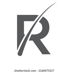 Logotipo de tratamiento del pelo en la plantilla vectorial R Letter. Diseño del logotipo de dermatología, tratamiento de cuidado del pelo. Icono de tiras antidandruff para champú. Diseño de aceite anti-caspa