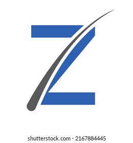 Hair treatment logo on Z letter vector template. Dermatology logo design, Hair care treatment. Anti-dandruff flakes icon for shampoo. Anti-dandruff oil design