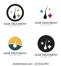 Hair treatment logo removal logo vector image design illustration
