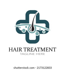 Hair treatment logo removal logo vector image design illustration
