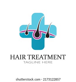 Hair treatment logo removal logo vector image design illustration
