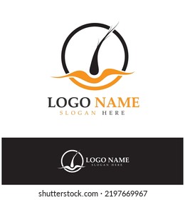 Hair treatment logo hair transplantation logo,removal logo vector image design illustration
