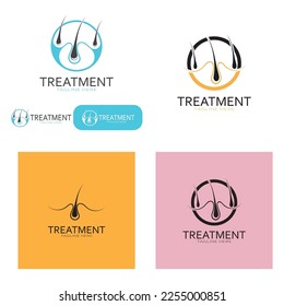 Hair treatment logo hair transplantation logo,removal logo vector image design illustration
