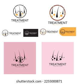 Hair treatment logo hair transplantation logo,removal logo vector image design illustration
