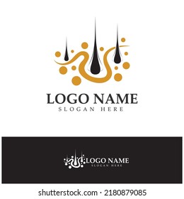 Hair treatment logo hair transplantation logo vector image design illustration
