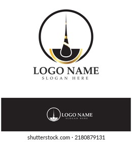 Hair treatment logo hair transplantation logo vector image design illustration
