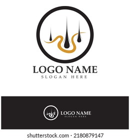 Hair treatment logo hair transplantation logo vector image design illustration
