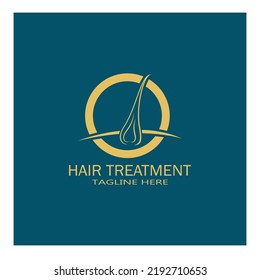 Hair treatment logo hair transplantation logo vector image design illustration