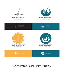 Hair treatment logo hair transplantation logo vector image design illustration