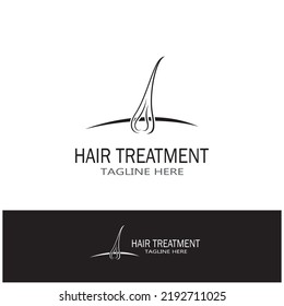 Hair treatment logo hair transplantation logo vector image design illustration
