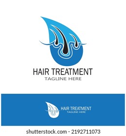 Hair treatment logo hair transplantation logo vector image design illustration
